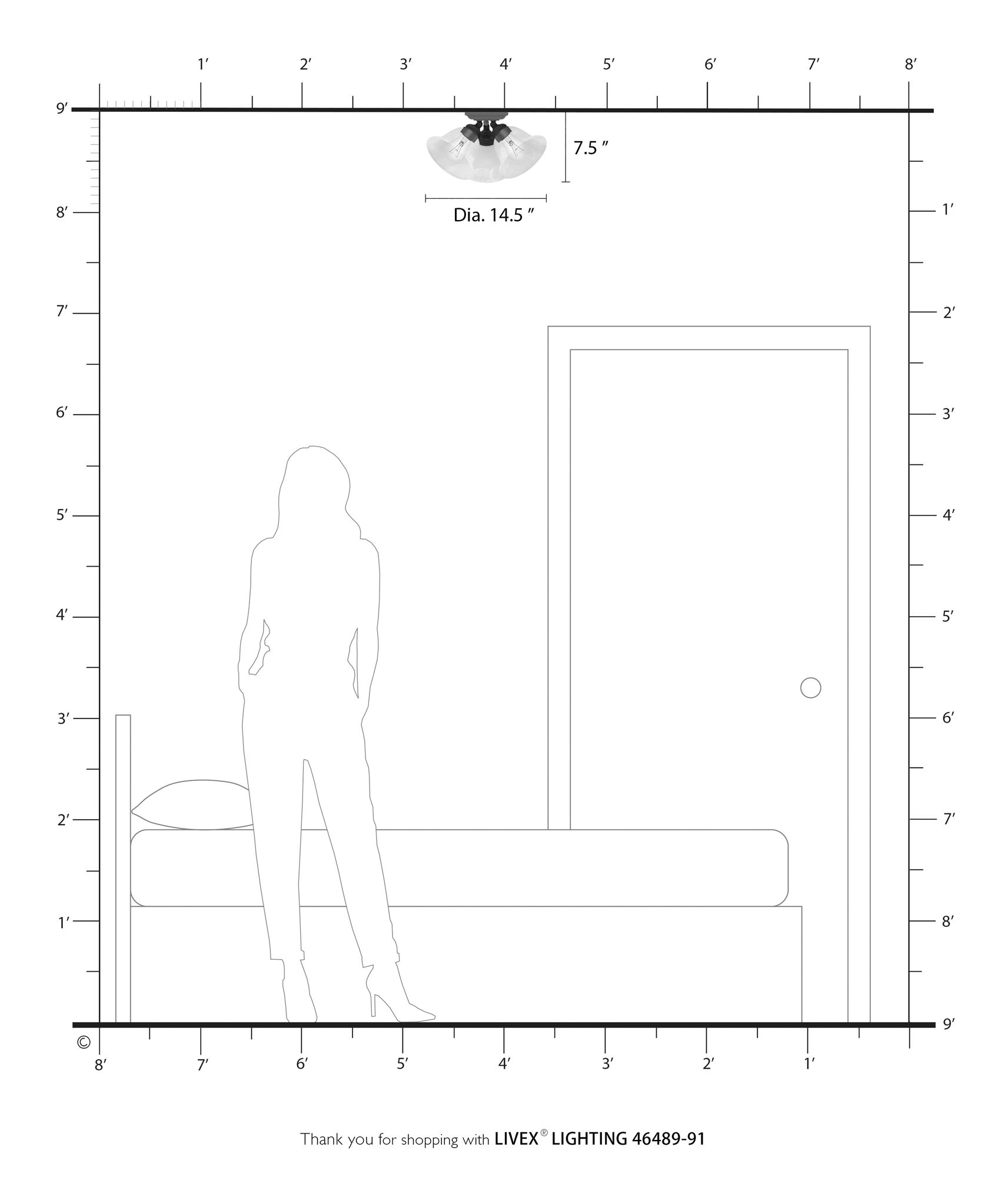 Moreland 3 Light Brushed Nickel Large Semi-Flush