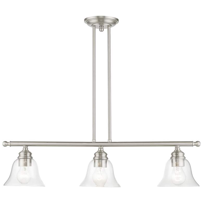 Image 2 Moreland 3 Light Brushed Nickel Linear Chandelier