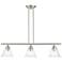 Moreland 3 Light Brushed Nickel Linear Chandelier