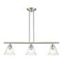 3_Moreland 3 Light Brushed Nickel Linear Chandelier more views