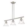 4_Moreland 3 Light Brushed Nickel Linear Chandelier more views