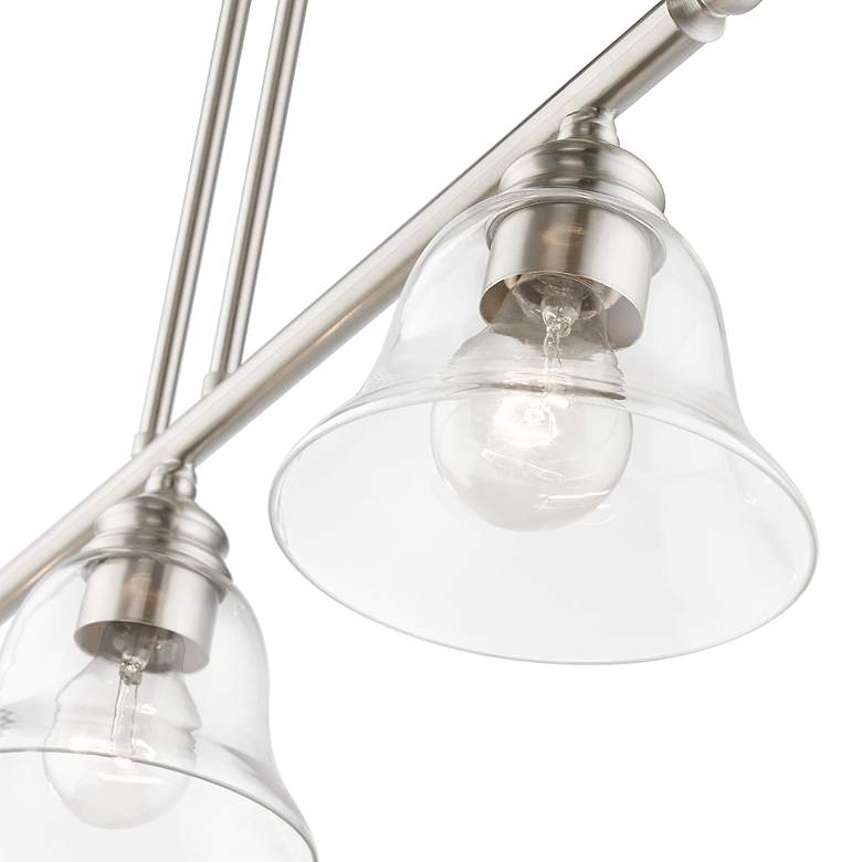 Image 7 Moreland 3 Light Brushed Nickel Linear Chandelier more views