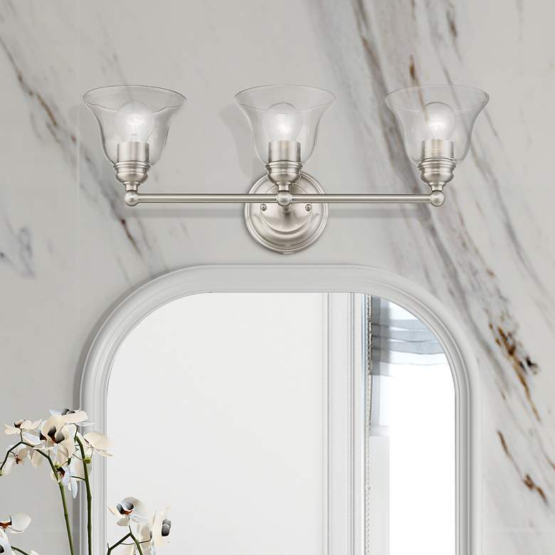 Image 1 Moreland 3 Light Brushed Nickel Vanity Sconce
