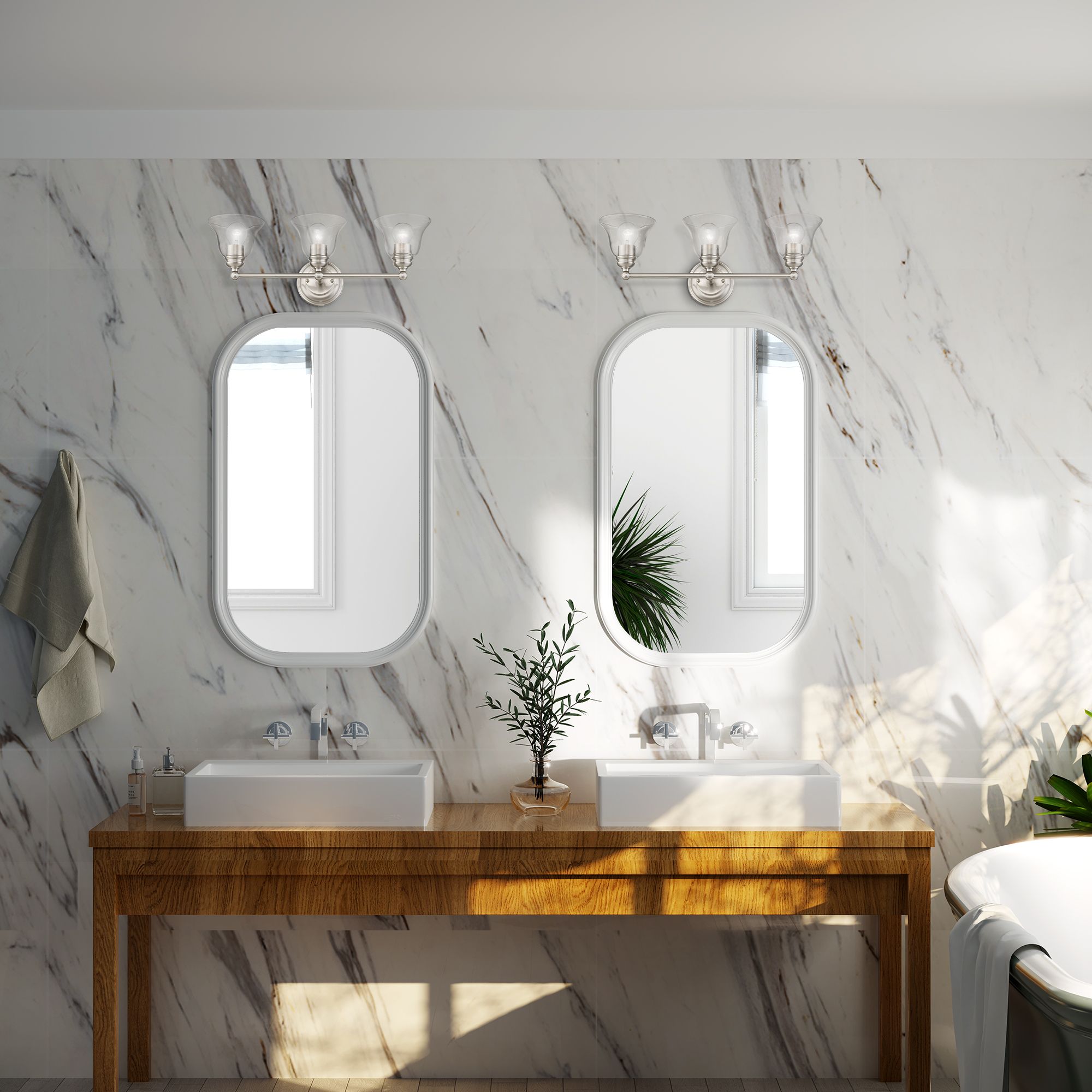 Moreland 3 Light Brushed Nickel Vanity Sconce