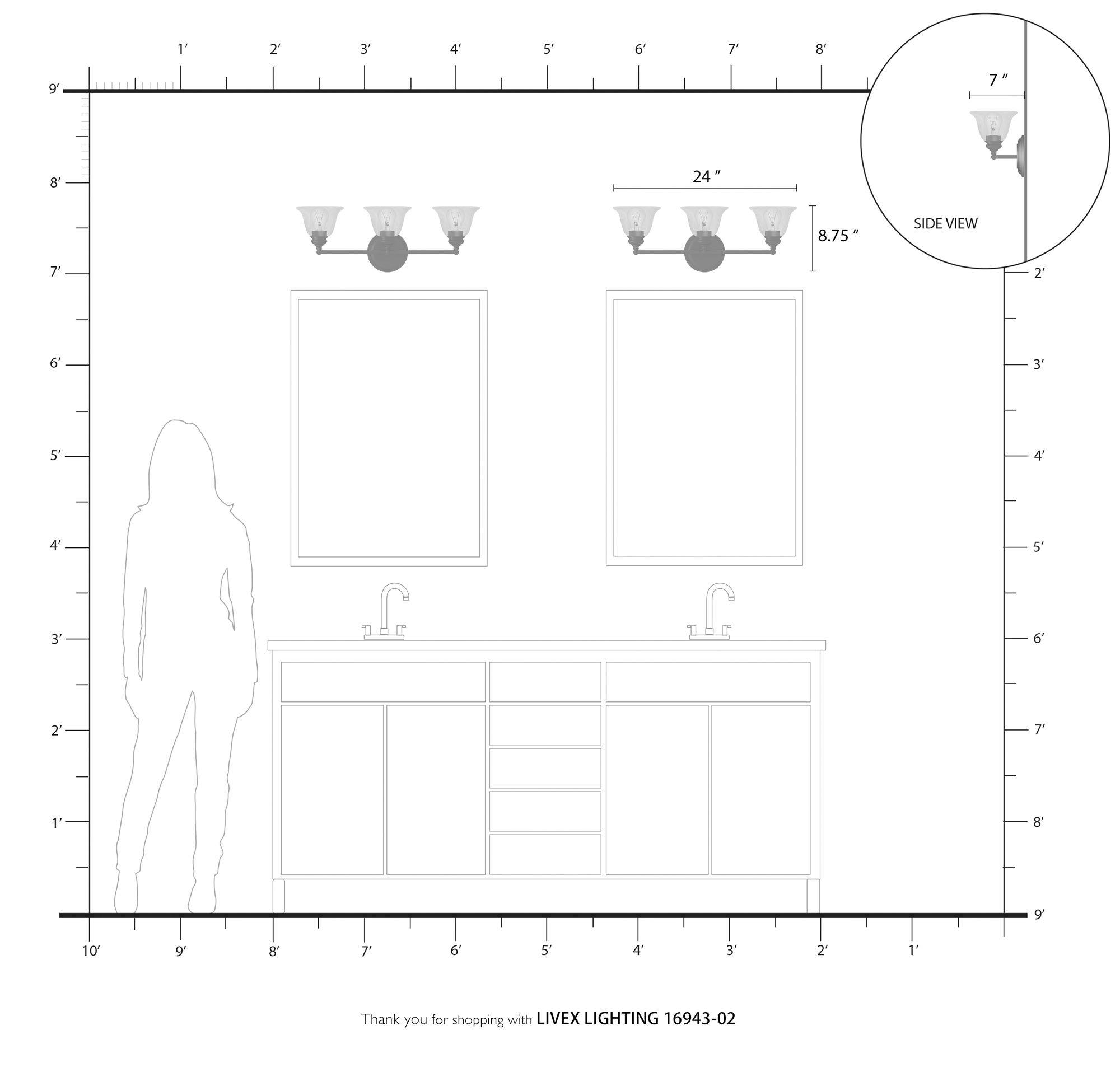 Moreland 3 Light Brushed Nickel Vanity Sconce