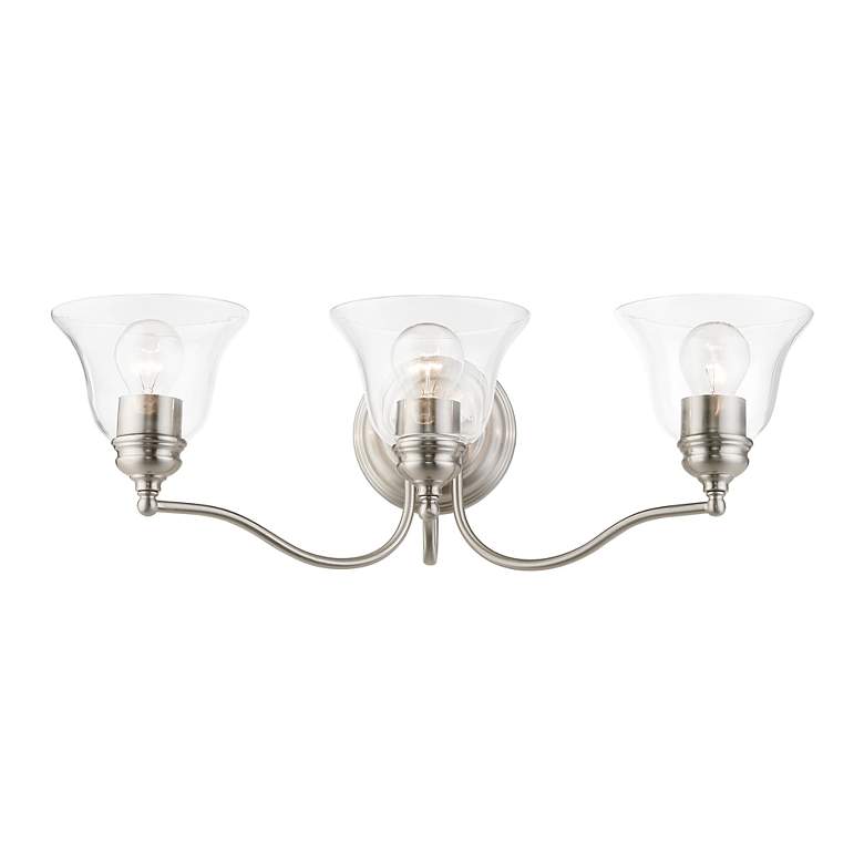 Image 4 Moreland 3 Light Brushed Nickel Vanity Sconce more views