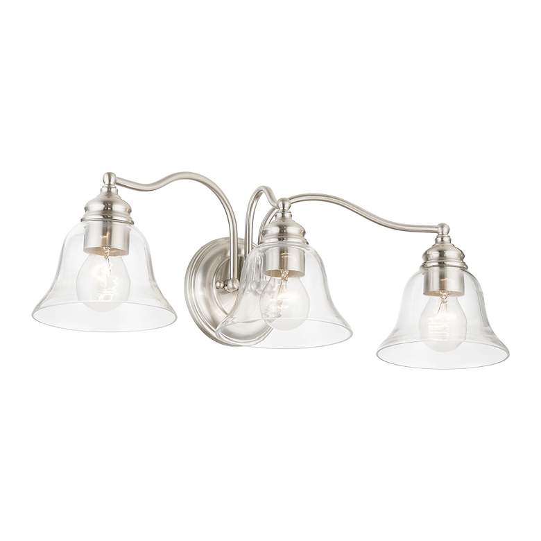 Image 5 Moreland 3 Light Brushed Nickel Vanity Sconce more views
