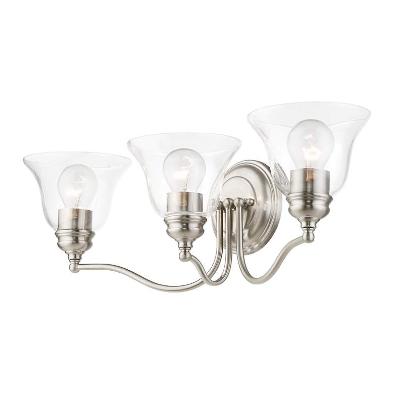 Image 6 Moreland 3 Light Brushed Nickel Vanity Sconce more views
