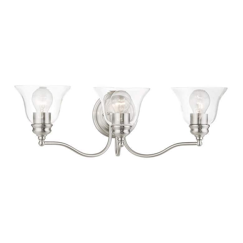 Image 7 Moreland 3 Light Brushed Nickel Vanity Sconce more views