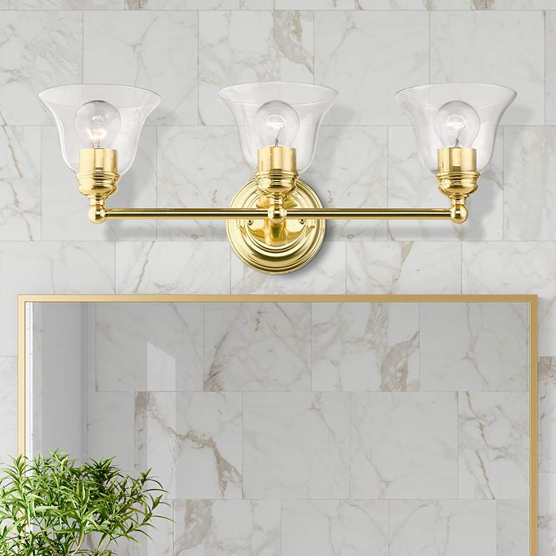 Image 1 Moreland 3 Light Polished Brass Vanity Sconce