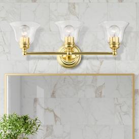 Moreland 3 Light Polished Brass Vanity Sconce Moreland 3 Light Polished Brass Vanity Sconce