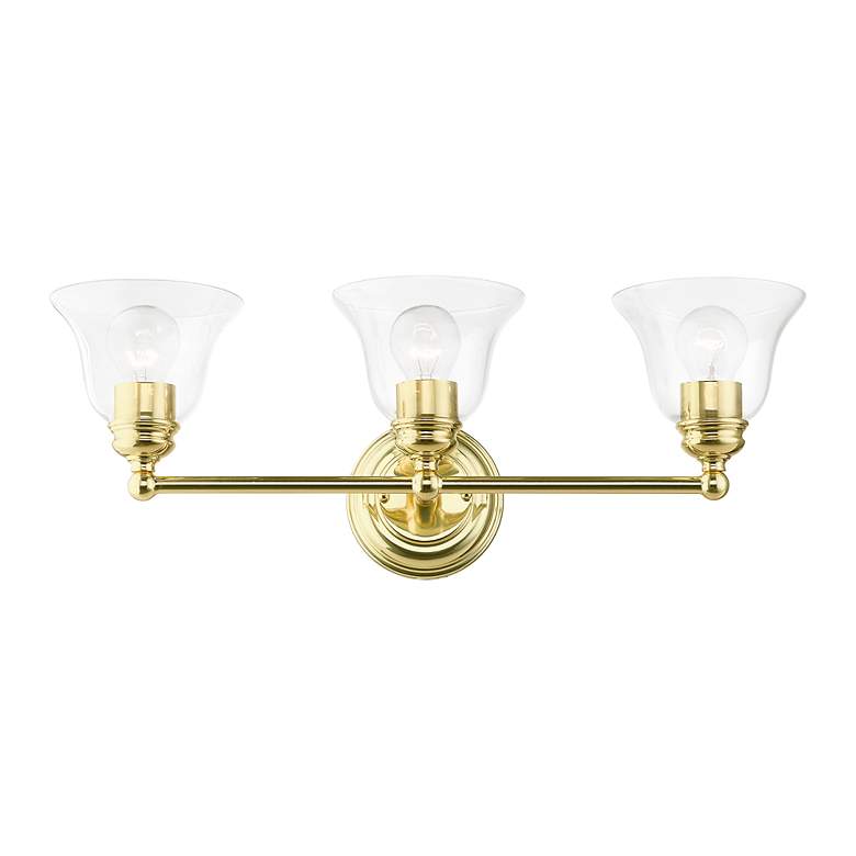 Image 3 Moreland 3 Light Polished Brass Vanity Sconce more views