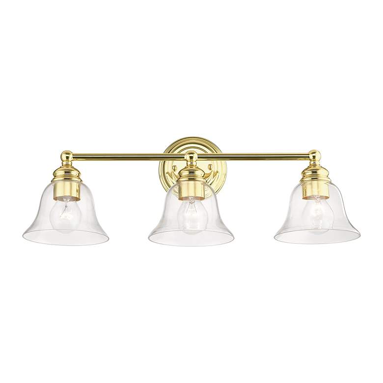 Image 4 Moreland 3 Light Polished Brass Vanity Sconce more views