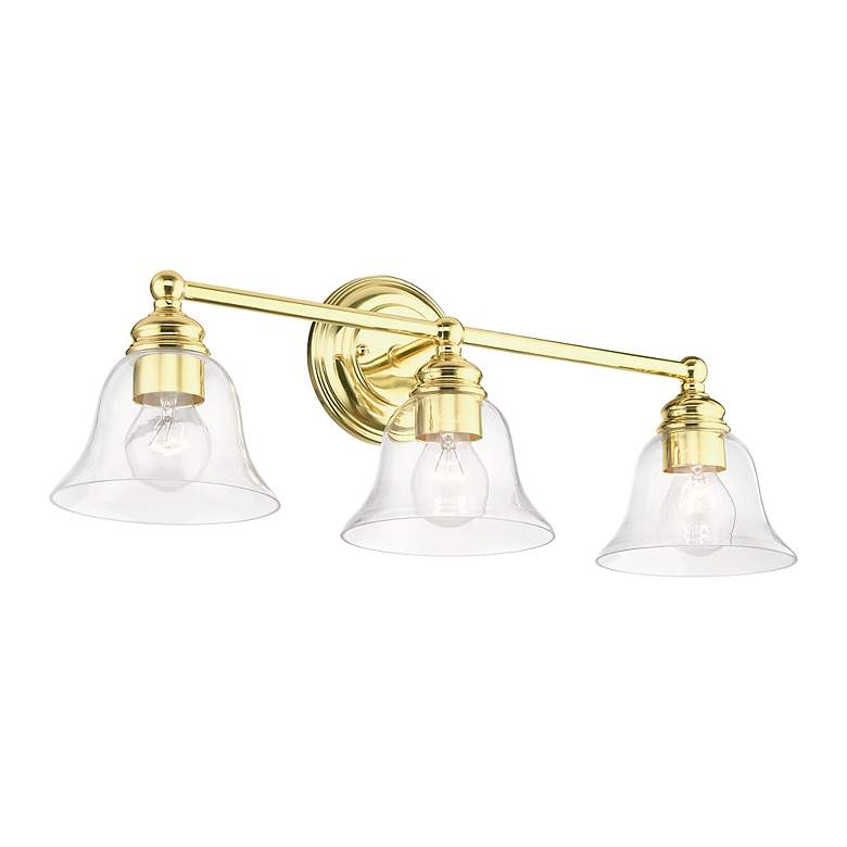 Image 5 Moreland 3 Light Polished Brass Vanity Sconce more views