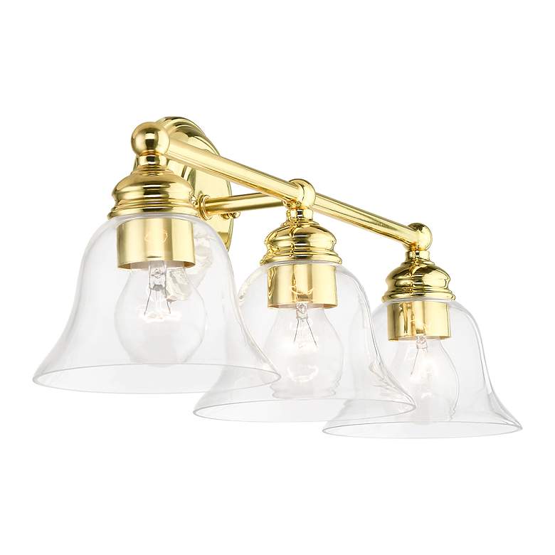 Image 7 Moreland 3 Light Polished Brass Vanity Sconce more views