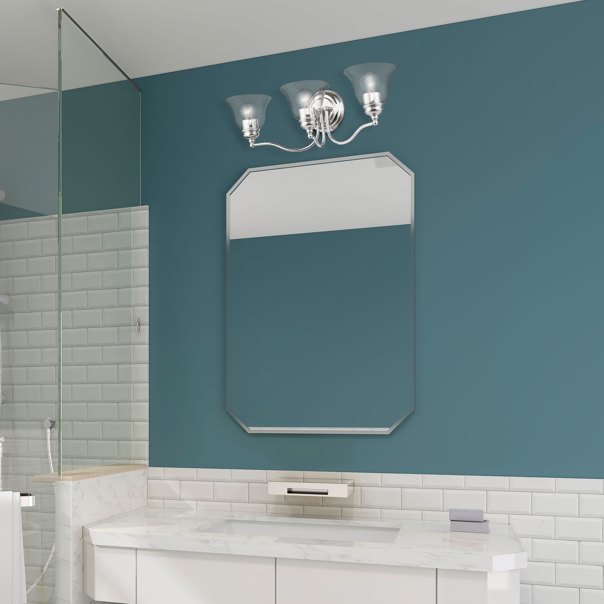 Moreland 3 Light Polished Chrome Vanity Sconce