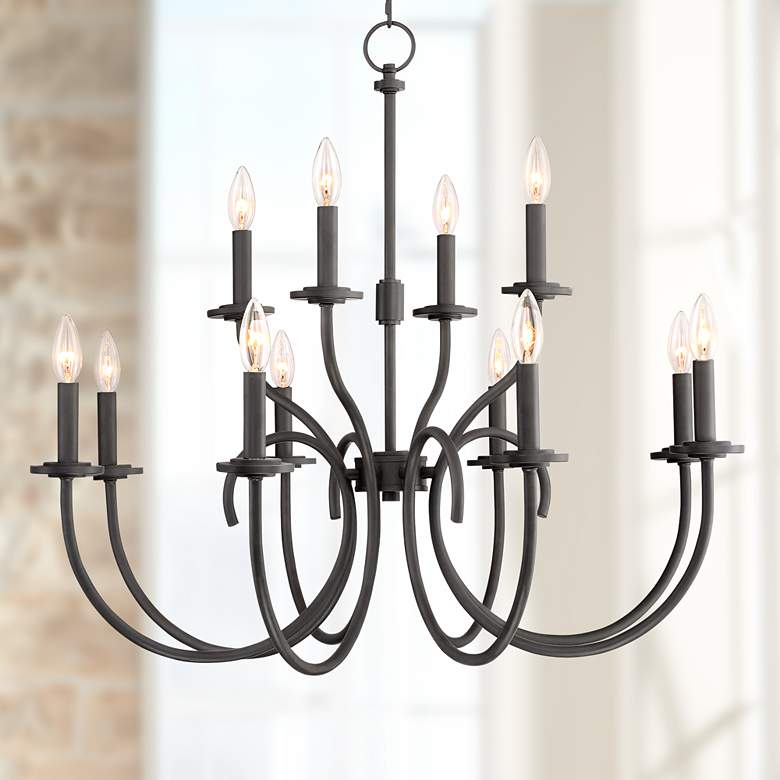 Image 1 Moreland 32 inch Wide Bronze Metal 12-Light Chandelier