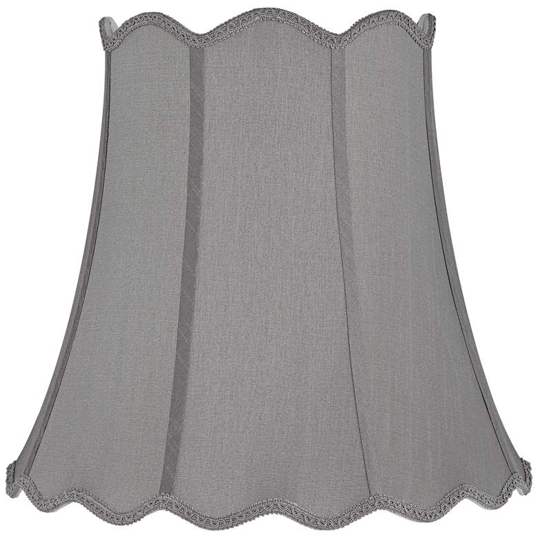 Image 1 Morell Gray Scallop Bell Lamp Shade 10x16x16 (Spider)