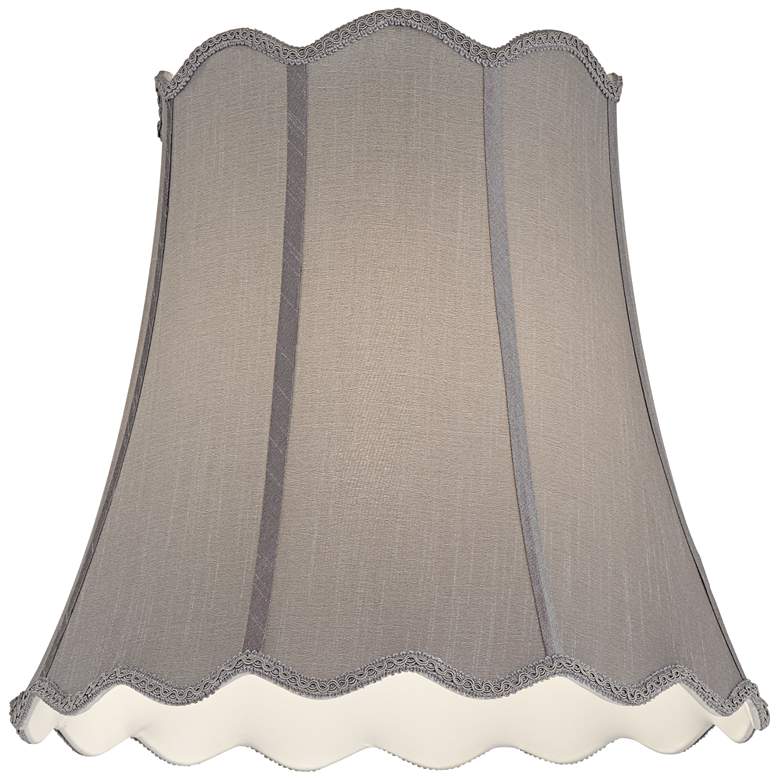 Image 2 Morell Gray Scallop Bell Lamp Shade 10x16x16 (Spider) more views