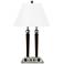 Morely Double Light Espresso Metal Nightstand USB Desk Lamp