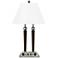 Morely Double Light Espresso Metal Nightstand USB Desk Lamp