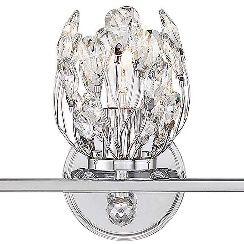 Image 2 Moreno 23 1/2" Wide Chrome Crystal 3-Light Bath Light more views