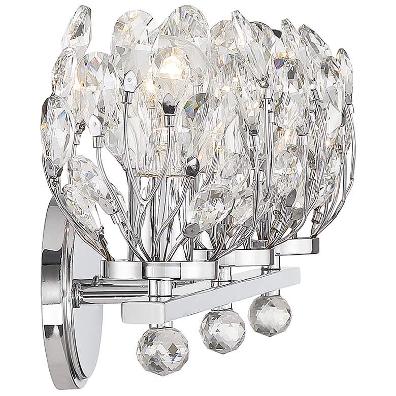 Image 4 Moreno 23 1/2" Wide Chrome Crystal 3-Light Bath Light more views