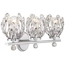 Image5 of Moreno 23 1/2" Wide Chrome Crystal 3-Light Bath Light more views