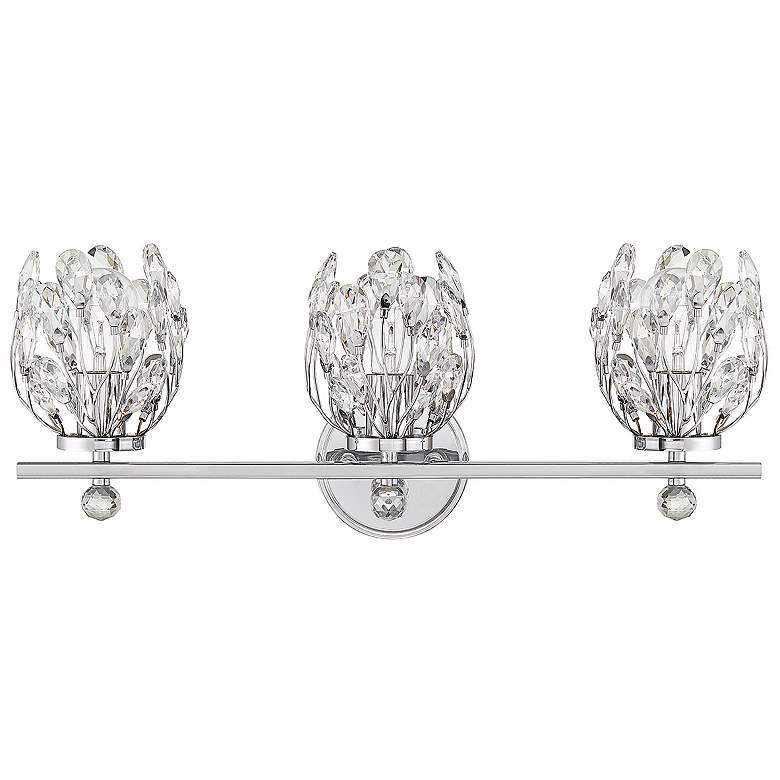 Image 7 Moreno 23 1/2" Wide Chrome Crystal 3-Light Bath Light more views