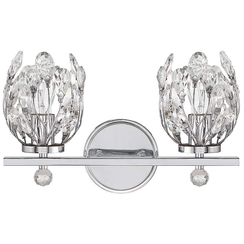 Image 2 Moreno 9 1/2" High Chrome Crystal 2-Light Wall Sconce more views