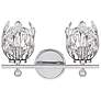 2_Moreno 9 1/2" High Chrome Crystal 2-Light Wall Sconce more views