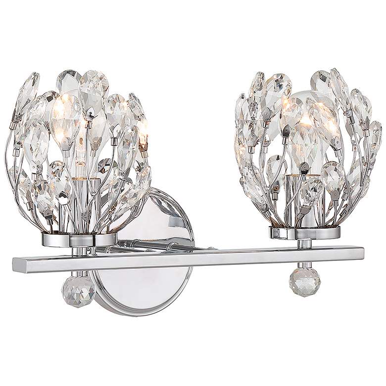 Image 3 Moreno 9 1/2" High Chrome Crystal 2-Light Wall Sconce more views