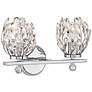 3_Moreno 9 1/2" High Chrome Crystal 2-Light Wall Sconce more views