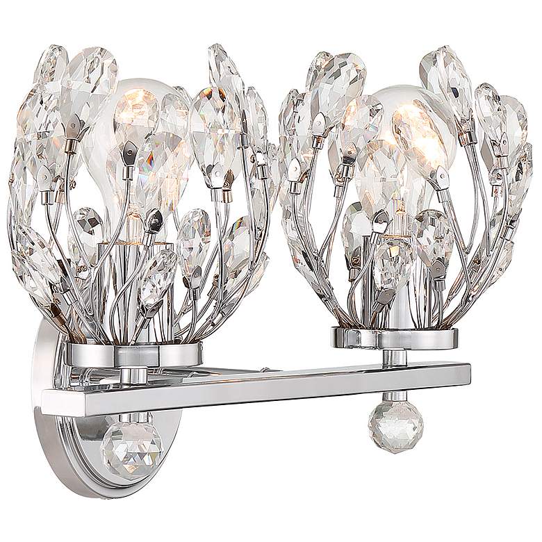 Image 4 Moreno 9 1/2" High Chrome Crystal 2-Light Wall Sconce more views