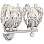 4_Moreno 9 1/2" High Chrome Crystal 2-Light Wall Sconce more views