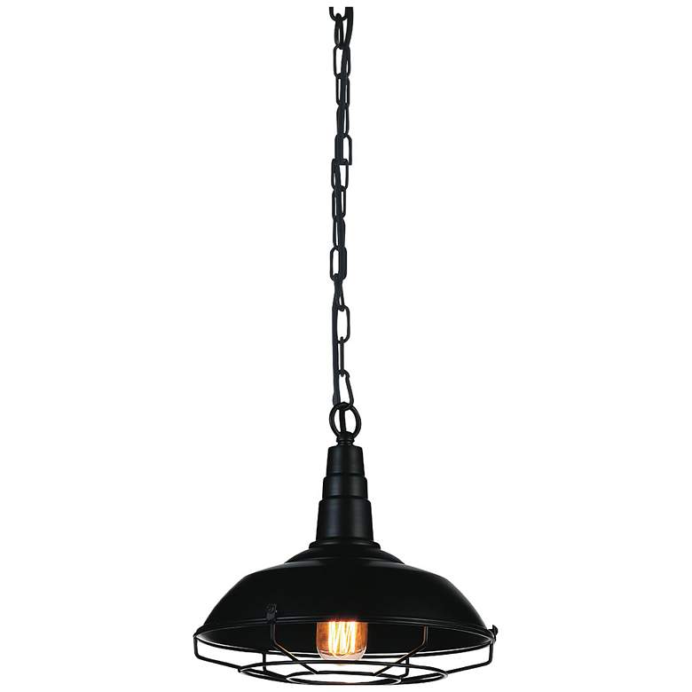 Image 1 Morgan 1 Light Down Mini Pendant With Black Finish