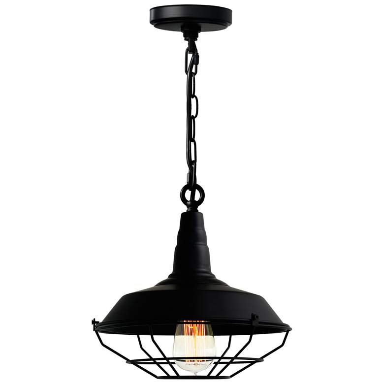 Image 1 Morgan 1 Light Down Mini Pendant With Black Finish