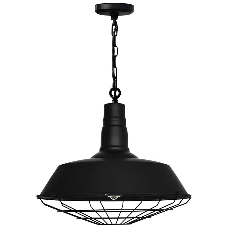 Image 1 Morgan 1 Light Down Pendant With Black Finish