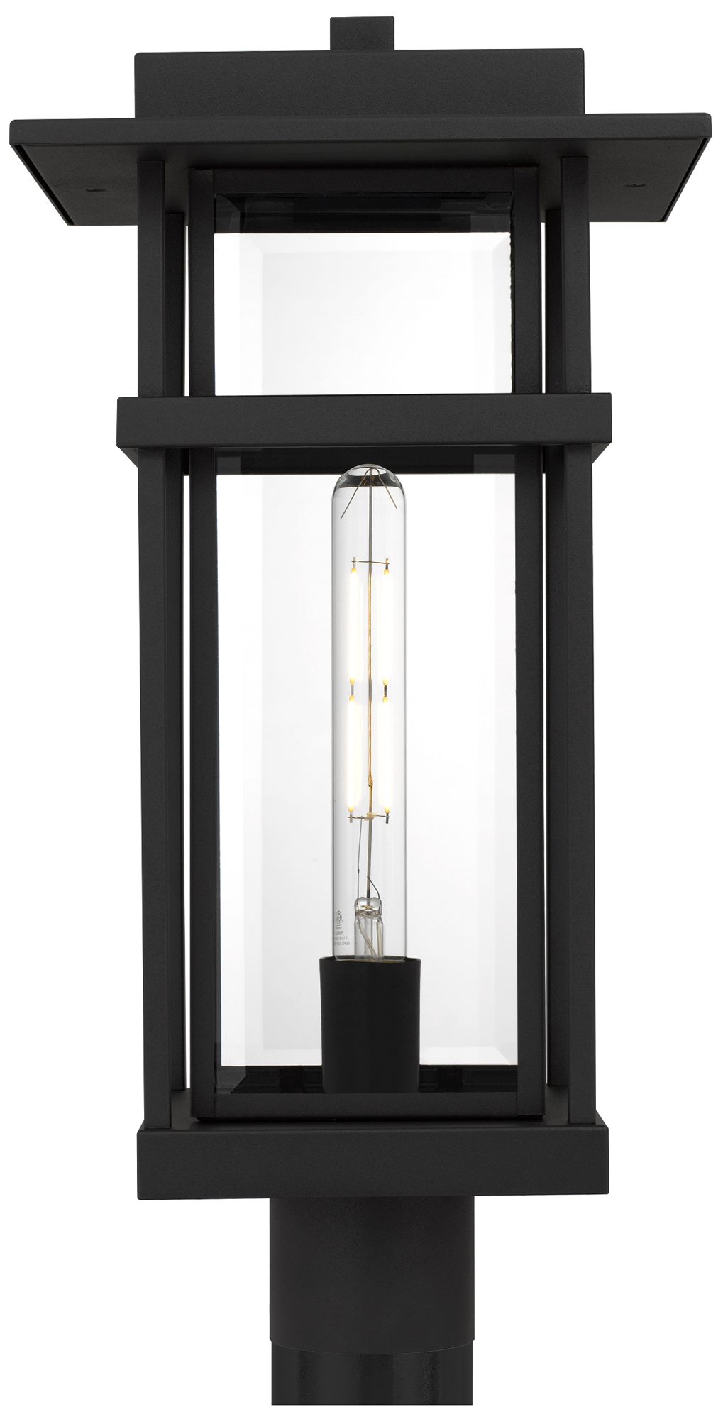 Image 3 Morgan 1-Light Earth Black Outdoor Post Lantern more views
