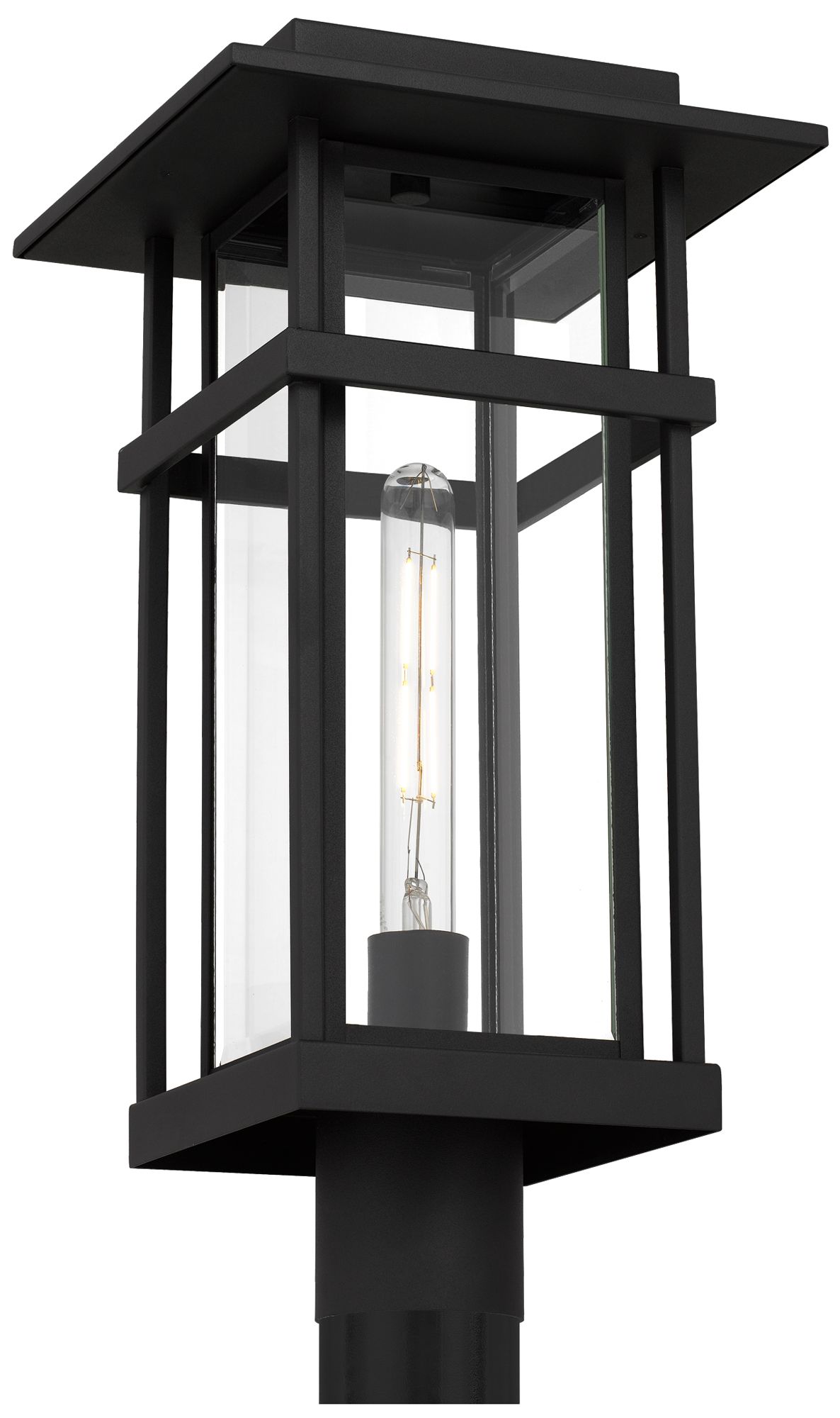Image 4 Morgan 1-Light Earth Black Outdoor Post Lantern more views
