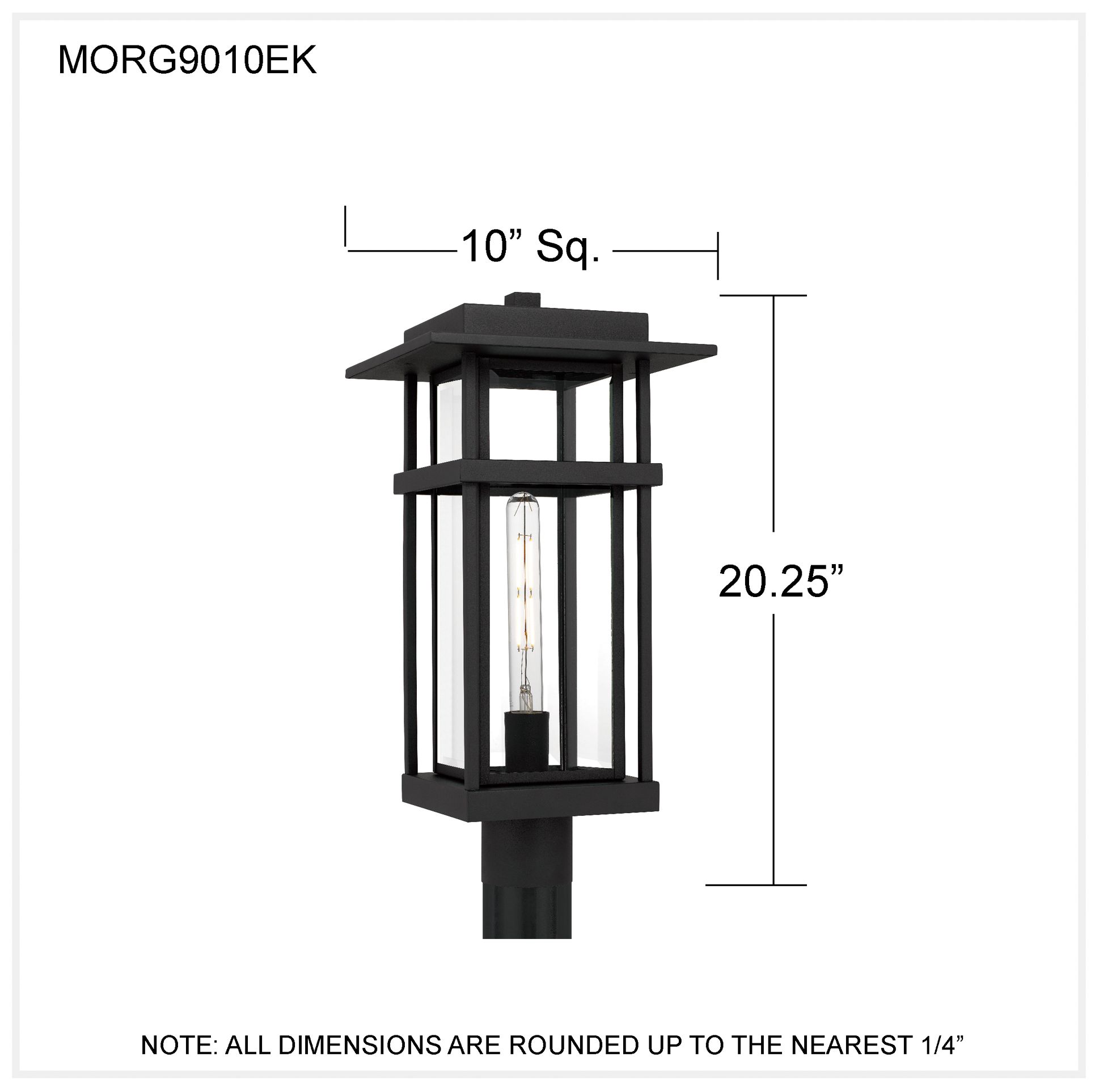 Morgan 1-Light Earth Black Outdoor Post Lantern