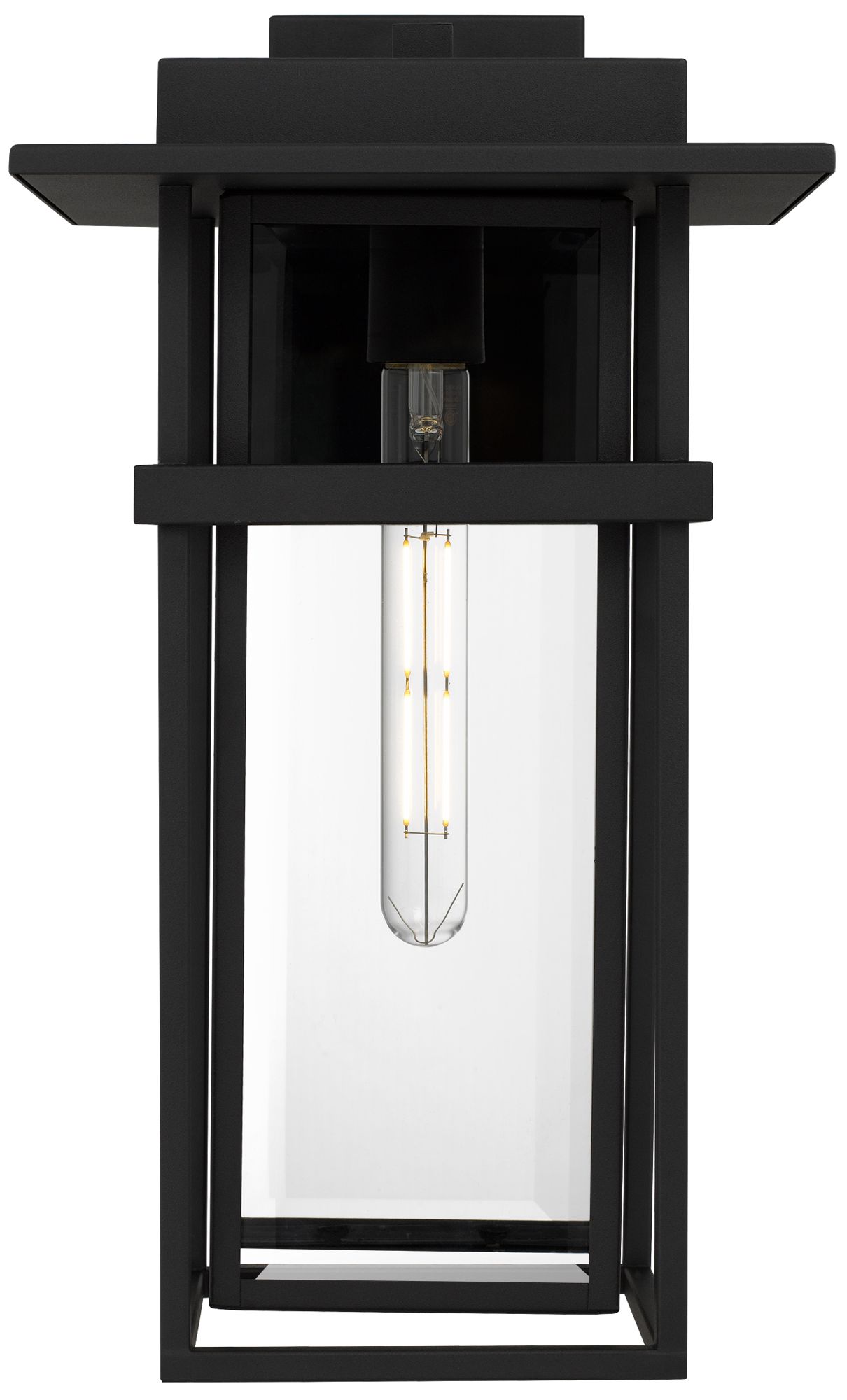 Thumbnail4 of Morgan 1-Light Earth Black Outdoor Wall Lantern more views