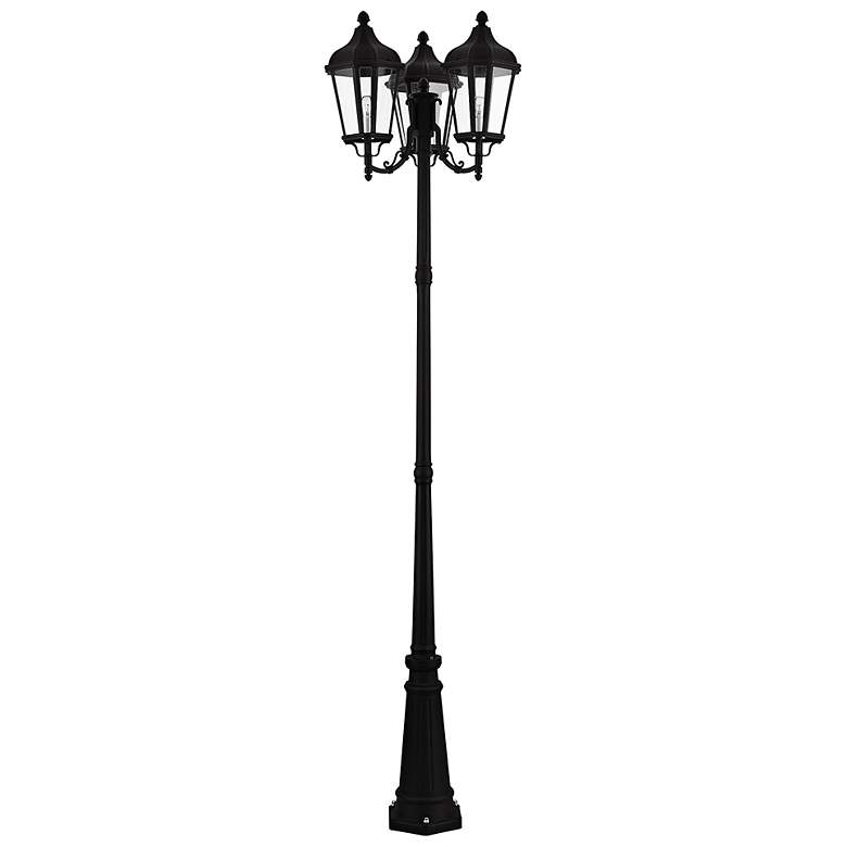 Image 4 Morgan 100" High Black 3-Light Outdoor Post Light with Base more views