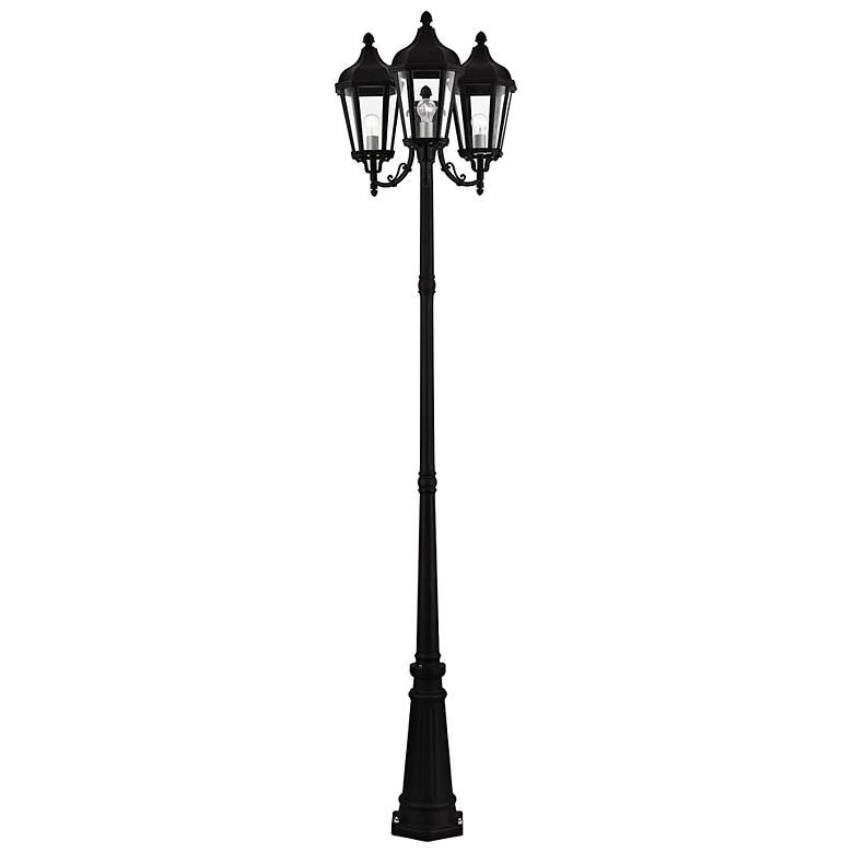 Image 5 Morgan 100" High Black 3-Light Outdoor Post Light with Base more views