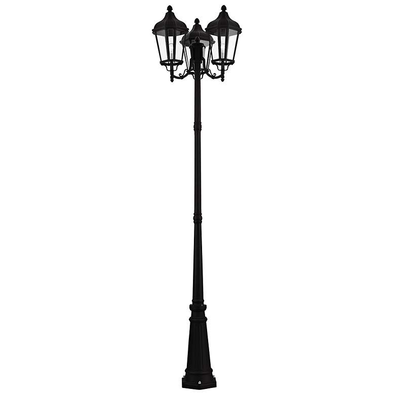 Image 6 Morgan 100" High Black 3-Light Outdoor Post Light with Base more views
