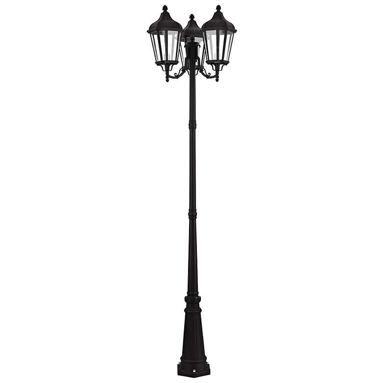 Image 7 Morgan 100" High Black 3-Light Outdoor Post Light with Base more views