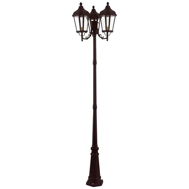 Image 3 Morgan 100" High Bronze 3-Head Outdoor Post Light more views