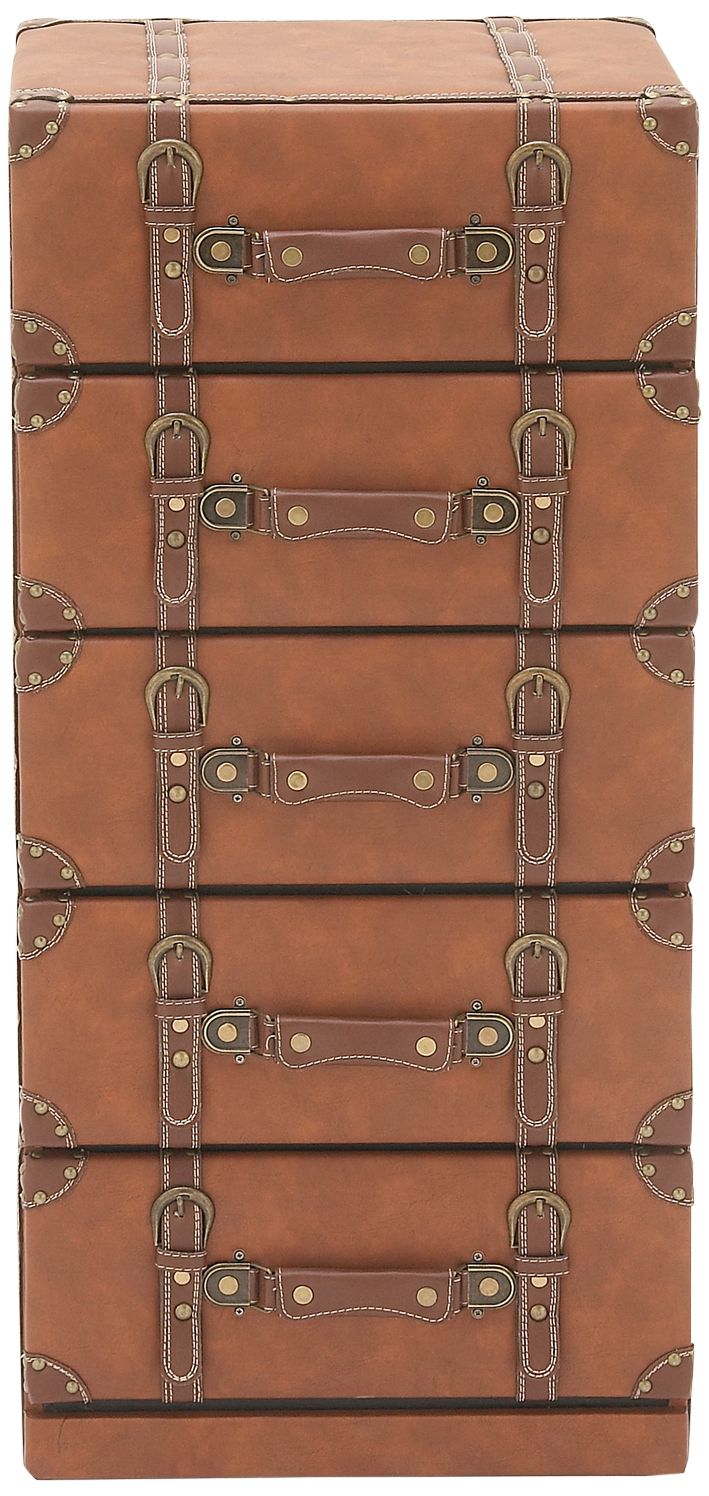 Morgan 16 1/2" Wide Reddish Brown 5-Drawer Rectangular Chest