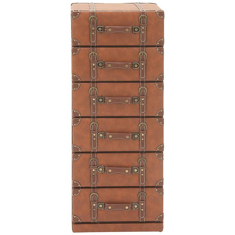Image 2 Morgan 16 1/4" Wide Reddish Brown 6-Drawer Rectangular Chest
