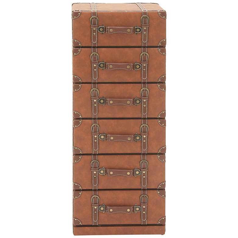 Image 2 Morgan 16 1/4 inch Wide Reddish Brown 6-Drawer Rectangular Chest